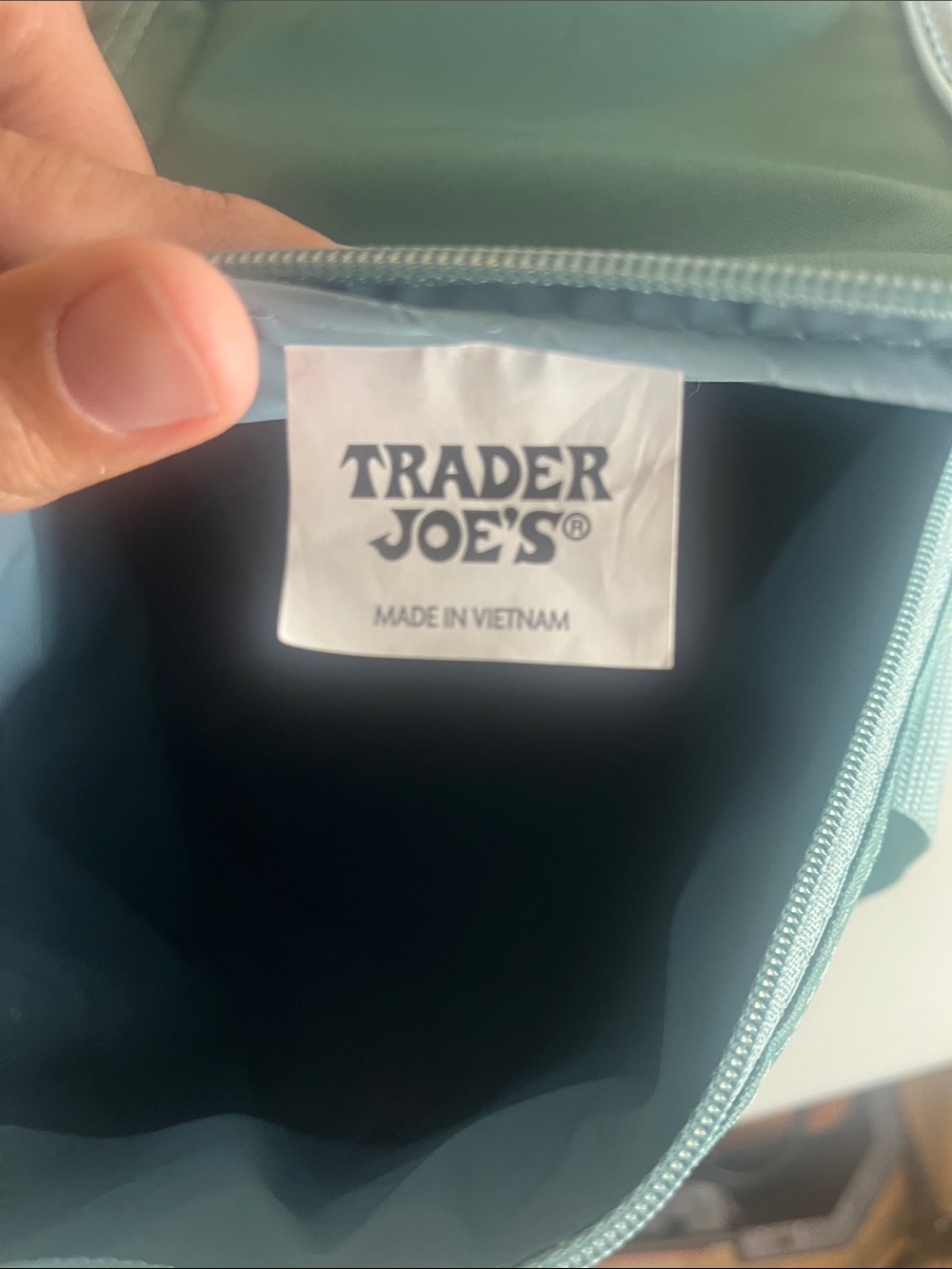 Trader Joe’s Dusty Blue Large Insulated Cooler Bag 8 Gallon - Picture 9 of 10